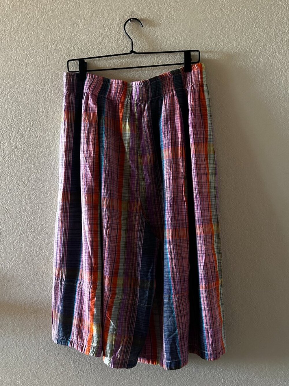 Free People Ivy Pull-On Culotte Pants 100% Cotton Color: Pink Combo Size: Large - Picture 2 of 11